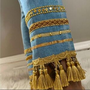 L’agence tassel jeans light wash stretch denim jean 26 fitted sexy